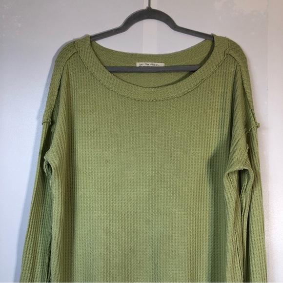 FP We the Free Green North Shore Thermal Waffle Knit Oversized Tunic Top Small - Picture 4 of 12